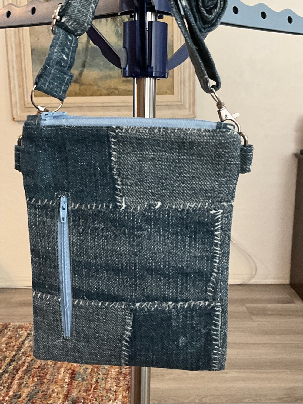 Patchwork Denim Crossbody Bag
